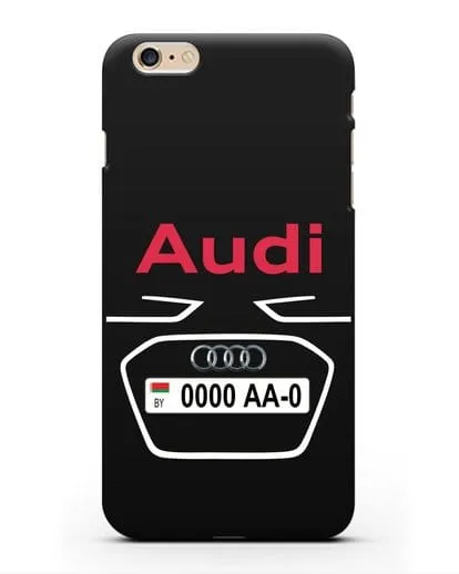 Чехол Ауди с номерным знаком силиконовый для iPhone 6s Plus