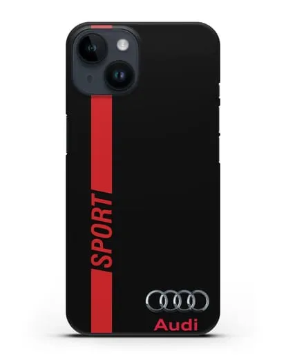 Чехол с надписью Audi Sport силиконовый для iPhone 14