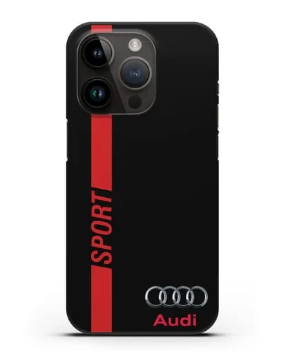 Чехол с надписью Audi Sport силиконовый для iPhone 14 Pro