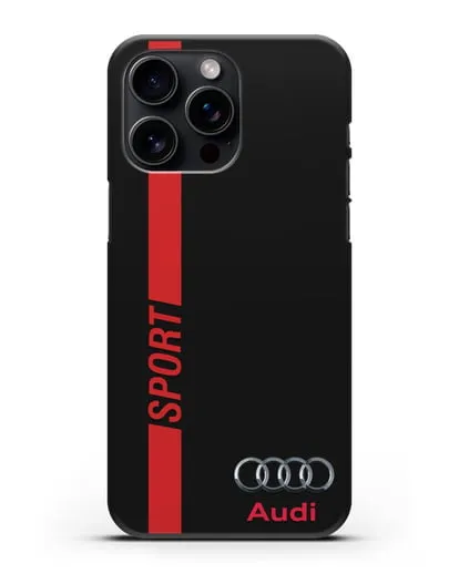 Чехол с надписью Audi Sport силиконовый для iPhone 15 Pro Max