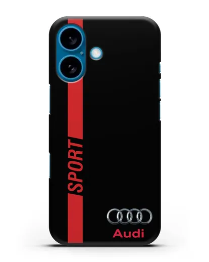 Чехол с надписью Audi Sport силиконовый для iPhone 16