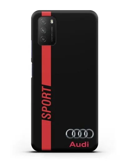 Чехол с надписью Audi Sport силиконовый для Xiaomi Poco M3