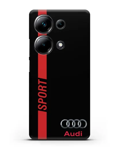 Чехол с надписью Audi Sport силиконовый для Xiaomi Poco M6 Pro