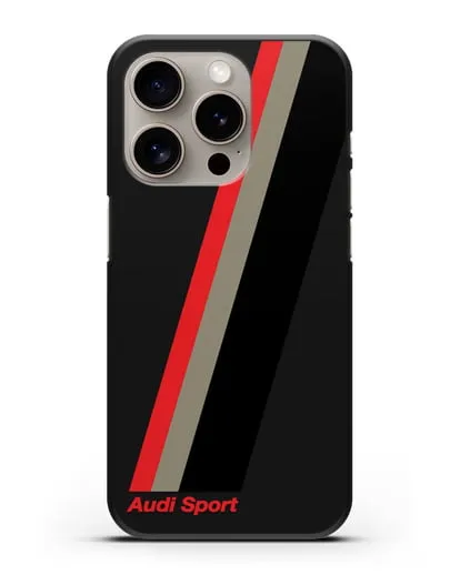 Чехол с логотипом Ауди Спорт силиконовый для iPhone 15 Pro