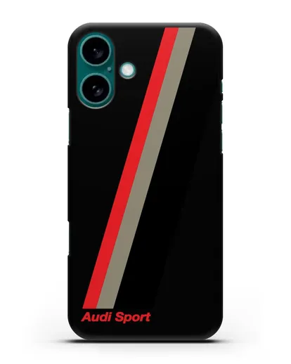 Чехол с логотипом Ауди Спорт силиконовый для iPhone 16 Plus