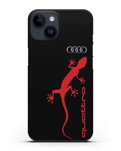Чехол с логотипом Audi Quattro силиконовый для iPhone 14