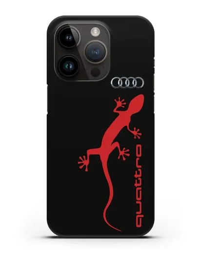 Чехол с логотипом Audi Quattro силиконовый для iPhone 14 Pro