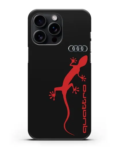 Чехол с логотипом Audi Quattro силиконовый для iPhone 15 Pro Max