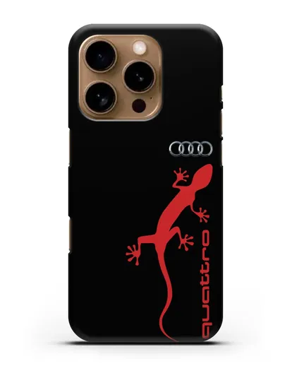 Чехол с логотипом Audi Quattro силиконовый для iPhone 16 Pro