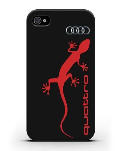Чехол с логотипом Audi Quattro силиконовый для iPhone 4/4s
