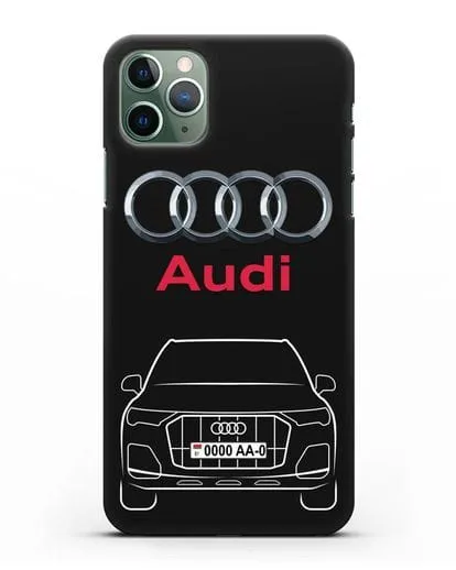 Чехол Audi Q7 с номерным знаком силиконовый для iPhone 11 Pro Max