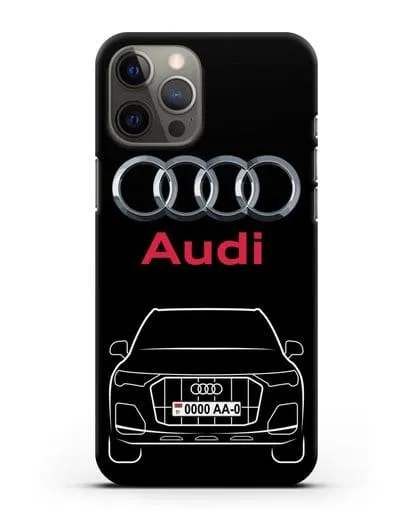 Чехол Audi Q7 с номерным знаком силиконовый для iPhone 12 Pro Max