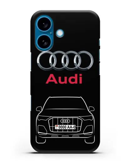 Чехол Audi Q7 с номерным знаком силиконовый для iPhone 16