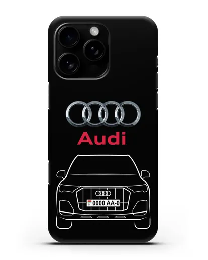 Чехол Audi Q7 с номерным знаком силиконовый для iPhone 16 Pro Max