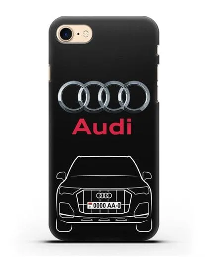 Чехол Audi Q7 с номерным знаком силиконовый для iPhone 7