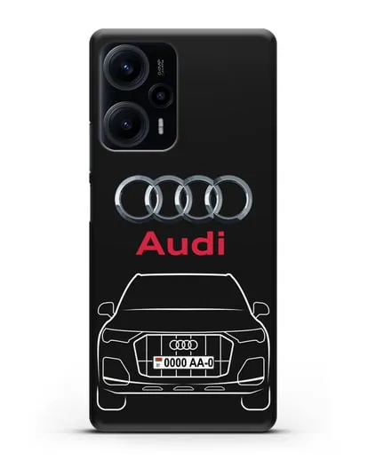 Чехол Audi Q7 с номерным знаком силиконовый для Xiaomi Poco F5
