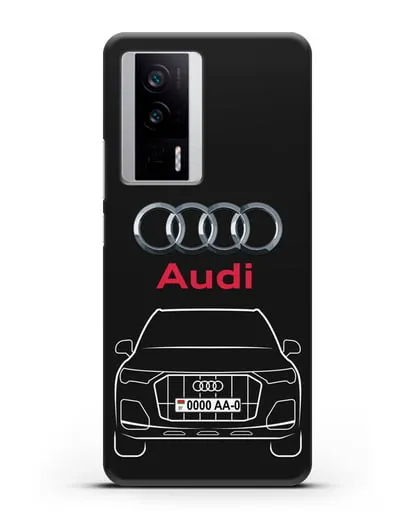 Чехол Audi Q7 с номерным знаком силиконовый для Xiaomi Poco F5 Pro