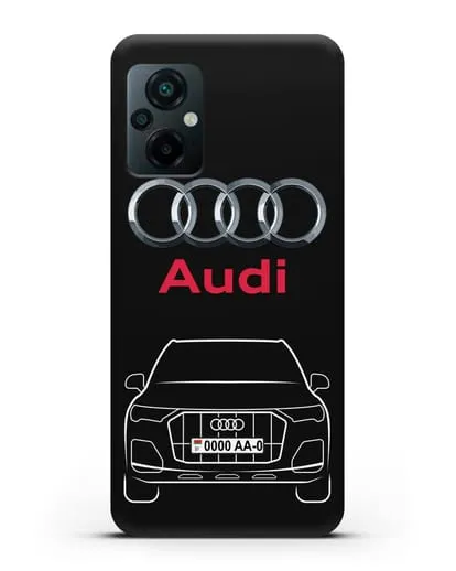 Чехол Audi Q7 с номерным знаком силиконовый для Xiaomi Poco M5