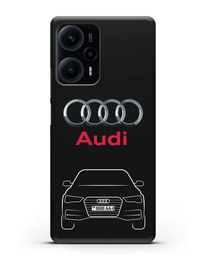 Чехол Audi A4 с номерным знаком силиконовый для Xiaomi Poco F5
