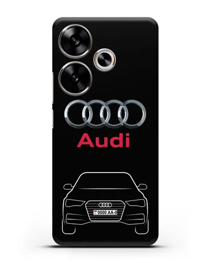Чехол Audi A4 с номерным знаком силиконовый для Xiaomi Poco F6