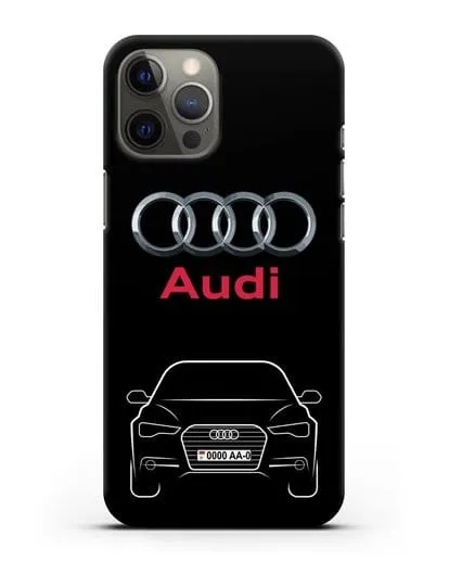 Чехол Audi A6 с номерным знаком силиконовый для iPhone 12 Pro Max