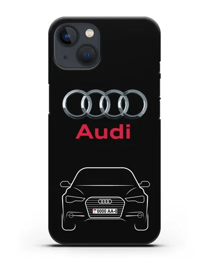 Чехол Audi A6 с номерным знаком силиконовый для iPhone 13