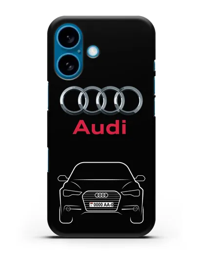 Чехол Audi A6 с номерным знаком силиконовый для iPhone 16