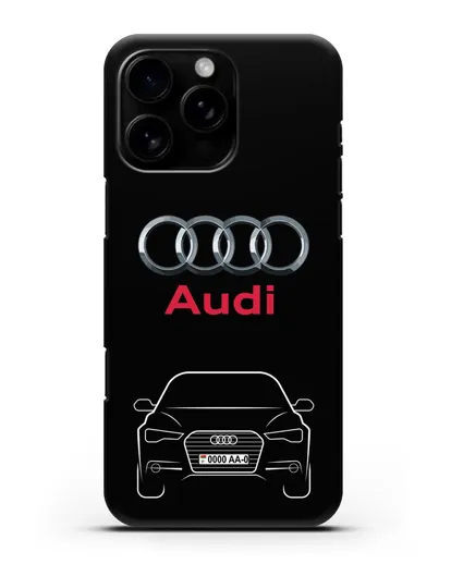 Чехол Audi A6 с номерным знаком силиконовый для iPhone 16 Pro Max