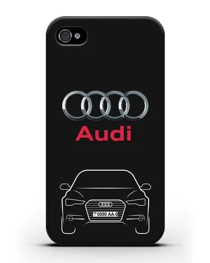 Чехол Audi A6 с номерным знаком силиконовый для iPhone 4/4s