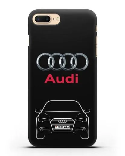 Чехол Audi A6 с номерным знаком силиконовый для iPhone 8 Plus