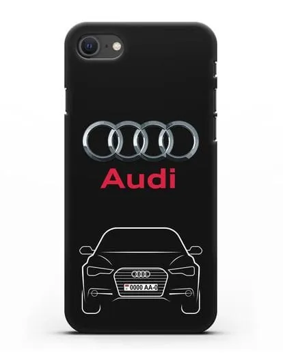 Чехол Audi A6 с номерным знаком силиконовый для iPhone SE 2020
