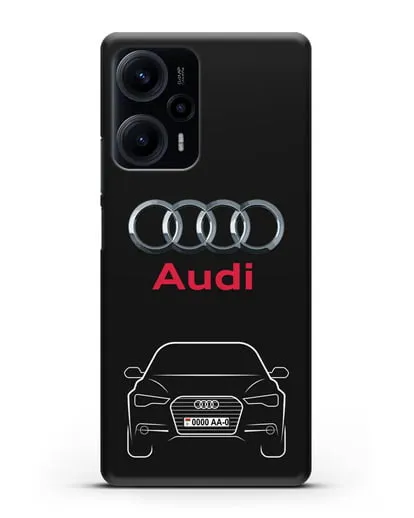 Чехол Audi A6 с номерным знаком силиконовый для Xiaomi Poco F5