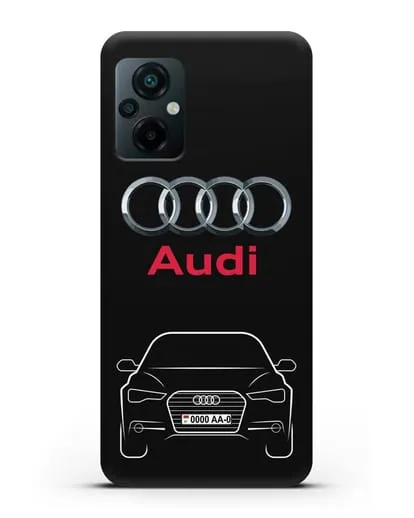 Чехол Audi A6 с номерным знаком силиконовый для Xiaomi Poco M5