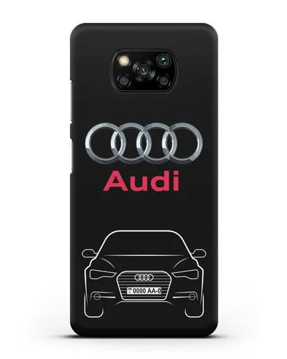 Чехол Audi A6 с номерным знаком силиконовый для Xiaomi Poco X3