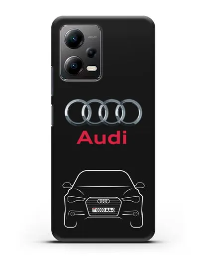 Чехол Audi A6 с номерным знаком силиконовый для Xiaomi Poco X5