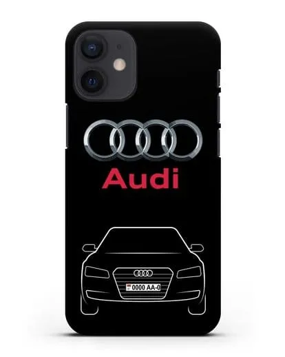 Чехол Audi A8 с номерным знаком силиконовый для iPhone 12 mini