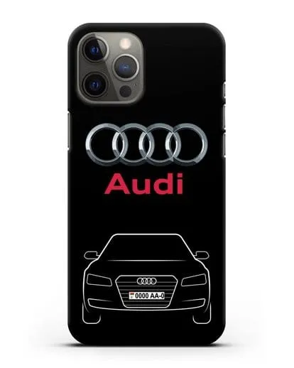 Чехол Audi A8 с номерным знаком силиконовый для iPhone 12 Pro Max