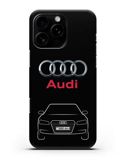 Чехол Audi A8 с номерным знаком силиконовый для iPhone 16 Pro Max