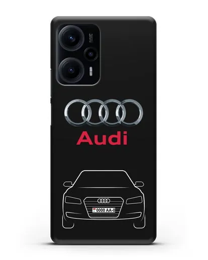 Чехол Audi A8 с номерным знаком силиконовый для Xiaomi Poco F5