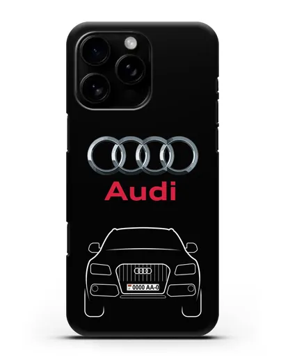 Чехол Audi Q5 с номерным знаком силиконовый для iPhone 16 Pro Max