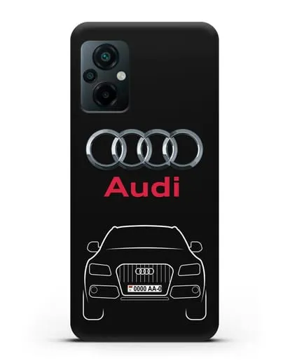 Чехол Audi Q5 с номерным знаком силиконовый для Xiaomi Poco M5