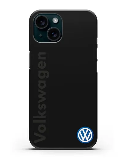 Чехол с надписью Volkswagen и логотипом силиконовый для iPhone 15