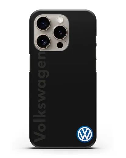 Чехол с надписью Volkswagen и логотипом силиконовый для iPhone 15 Pro