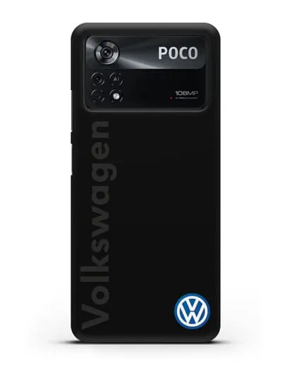 Чехол с надписью Volkswagen и логотипом силиконовый для Xiaomi Poco X4 Pro
