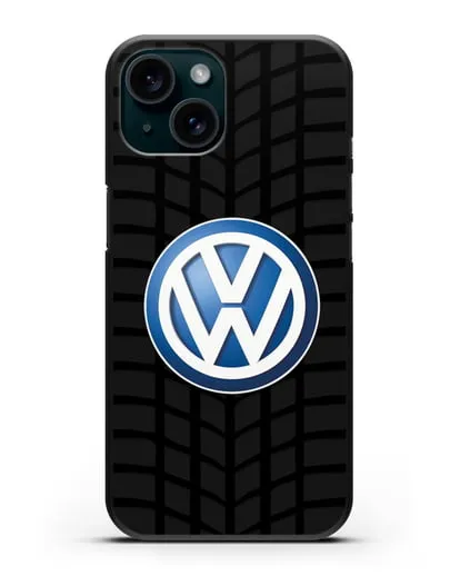Чехол с логотипом Фольксваген силиконовый для iPhone 15