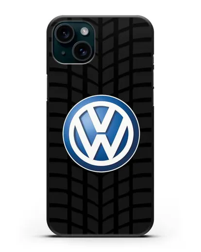 Чехол с логотипом Фольксваген силиконовый для iPhone 15 Plus