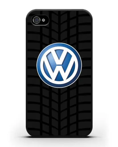 Чехол с логотипом Фольксваген силиконовый для iPhone 4/4s