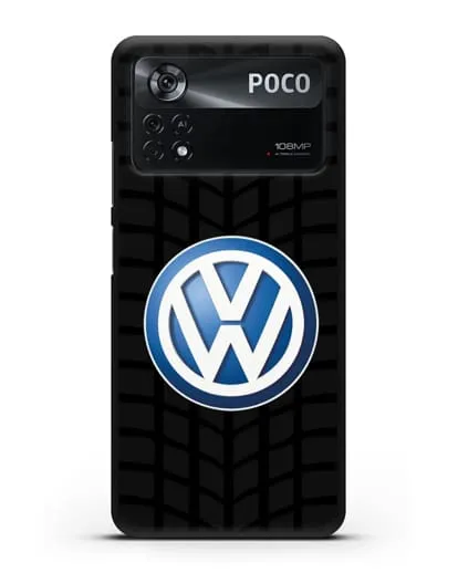 Чехол с логотипом Фольксваген силиконовый для Xiaomi Poco X4 Pro