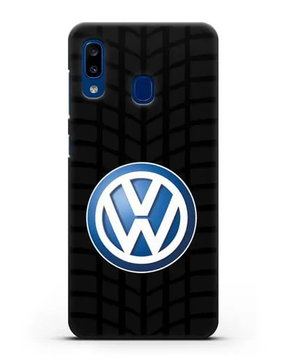 Чехол с логотипом Фольксваген силиконовый для Samsung Galaxy A20 [SM-A205FN]