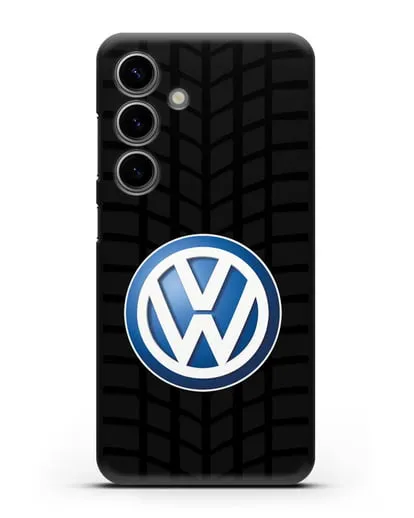 Чехол с логотипом Фольксваген силиконовый для Samsung Galaxy S24